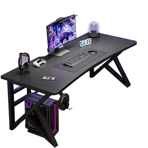 ZKBDBWTR Gaming-Büro-E-Sport-Schreibtisch, K-förmiges Tischbein-Design, verdickte Kohlefaser-Tischplatte, Doppelbalken-Design, Gamer-Tisch for Schlafzimmer, Büro(80cm/31.4in) von ZKBDBWTR