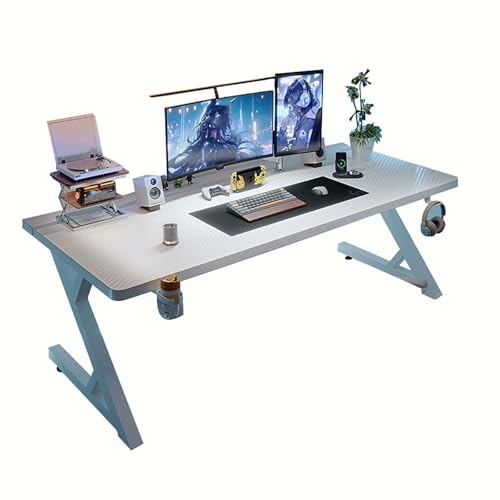 ZKBDBWTR Moderner Einfacher Gaming -Schreibtisch, Home -Office -Schreibtisch mit Cup -Halter und Kopfhörerhaken, Computerschreibtisch zur Unterhaltung, Studium(160cm/62.9in) von ZKBDBWTR