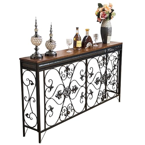 ZKBDBWTR Moderner Konsolentisch, Eingangstisch, Sofatisch mit Metallrahmen und MDF, Hinter-Couchtisch für Wohnzimmer, Flur, Eingangsbereich(150cm/59.0in) von ZKBDBWTR