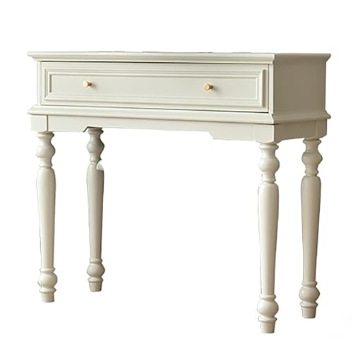 ZKBDBWTR Moderner Weißer Schminktisch mit Geräumigem Stauraum, Dressing Table mit Stabilen Holzbeinen – Schminktisch für Schlafzimmer und Ankleidebereiche(White) von ZKBDBWTR