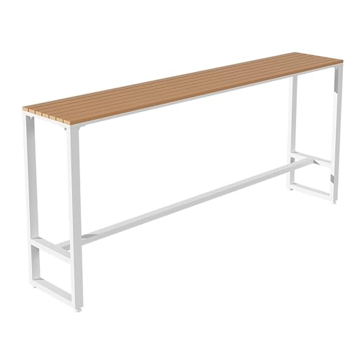 ZKBDBWTR Rechteckiger Stehtisch für den Außenbereich, Tisch in Thekenhöhe, Esstisch mit Tischplatte aus Kunststoffholz für Whirlpool, Garten, Balkon, Poolrand(120cm/47.2in) von ZKBDBWTR