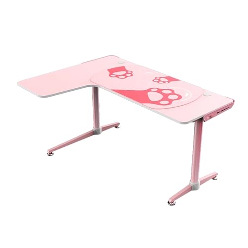 ZKBDBWTR Rosafarbener L-förmiger Gaming-Schreibtisch, geräumiger Eck Computertisch für Mädchen, Arbeitszimmer, Homeoffice und E-Sport mit Kabelmanagement ZKBDBWTR Rosafarbener L-förmiger Gaming-Schreibtisch, geräumiger Eck Computertisch für Mädchen, Arbeitszimmer, Homeoffice und E-Sport mit Kabelmanagement von ZKBDBWTR