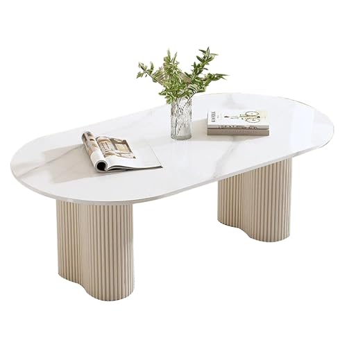 ZKBDBWTR Runder Couchtisch aus Holz mit Stauraum, Moderner Beistelltisch Rechteckig, Niedriger Tisch für Zuhause, Wohnzimmer, Büro, Bodentisch(White) von ZKBDBWTR