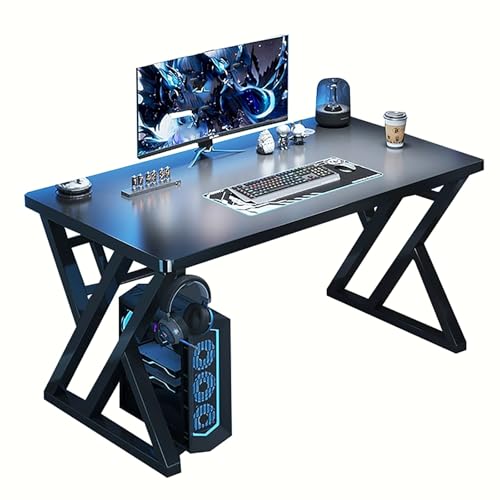 ZKBDBWTR Schwarzer Gaming-Schreibtisch, Moderner Massivholz-PC-Tisch für Home-Office, Esports, Arbeitszimmer oder Spielbereich(120cm/47.2in) von ZKBDBWTR