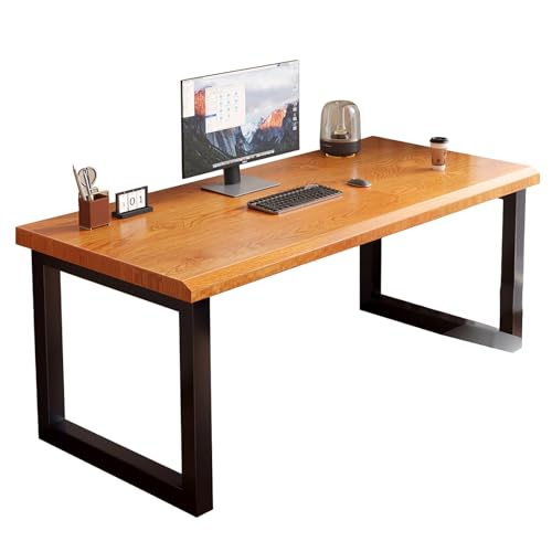ZKBDBWTR Stabiler 5 cm Dicker Computertisch – Gaming-Tisch mit H-Rahmen-Design, einfach zu montieren, perfekt for Gaming, Büro oder Arbeitszimmer(Brown,100cm/39.3in) von ZKBDBWTR