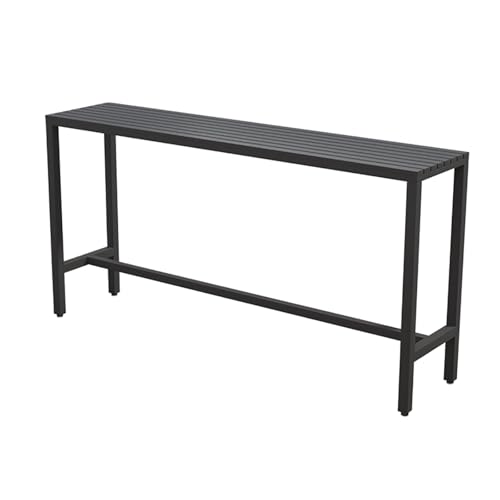 ZKBDBWTR Stehtisch für den Außenbereich, Partytisch in Pub-Höhe, Rechteckiger Bartisch Outdoor mit Beschichtetem Stahlrahmen, für Garten, Hof, Balkon, Poolrand(140cm/55.1in) von ZKBDBWTR