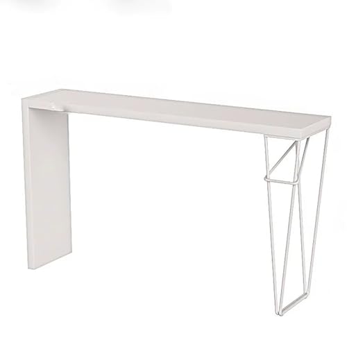 ZKBDBWTR Weißer Stehtisch, Schmaler Bartisch Küche mit Hoher Platte für Kleine Räume, Sofas, Balkone und Cafés – Esstisch im Modernen Design(140cm/55.1in) von ZKBDBWTR