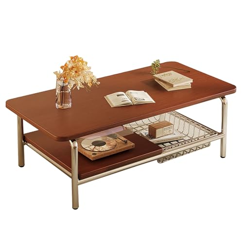 ZKBDBWTR Wohnzimmertisch, Mitteltisch, Couchtisch, einfacher rechteckiger Beistelltisch - mit Ablagefach, geeignet für Schlafzimmer, Büro, Balkon(Brown,100cm/39.3in) von ZKBDBWTR
