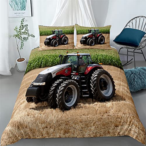 ZKDT Traktor Bettwäsche-Set, Kinder bettwäsche ?weiches und bequemes,Mikrofaser Bettbezüge,3-Set von ZKDT