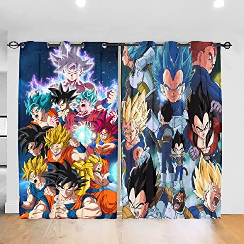 Verdunklungsvorhänge 2 Stücke Set Anime Vorhänge 100x140cm,Blickdicht Vorhang mit schlaufen gardinen Wohnzimmer (A3,100x140( BxH)) von ZKDT