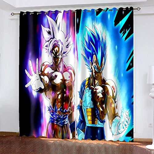 Verdunklungsvorhänge 2 Stücke Set Anime Vorhänge 100x140cm,Blickdicht Vorhang mit schlaufen gardinen Wohnzimmer (A4,100x140( BxH)) von ZKDT