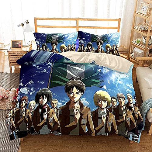 ZKDT Anime Bettwäsche 135x200 , Anime, 3 Teilig, 1 Bettbezug cm und 2 Kissenbezug 80 x ,niedlichen Schlafzimmer Sets, A 5 von ZKDT