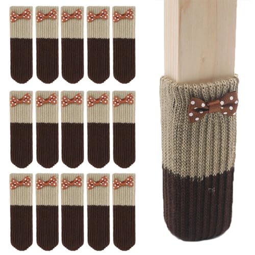 ZKGYUS 16er-Pack Möbelsocken, Gestrickte Möbelfüße, Stuhlbeinschoner, Stuhlbeine, rutschfeste Möbelschuhe, Vermeiden Kratzer und Lärm,Geeignet für 7-18cm Stuhlfußumfang von ZKGYUS