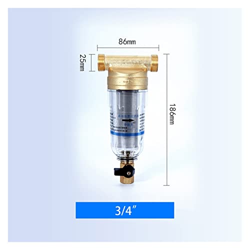 Umkehrosmose Wasserfilter, 40μm hocheffizienter Filtrations-Vorfilter Leitungswasser Haushalt ganzes Haus zentrale 3T große Durchflussleitung Rückspülung Messingfilter(2) von ZKLGS