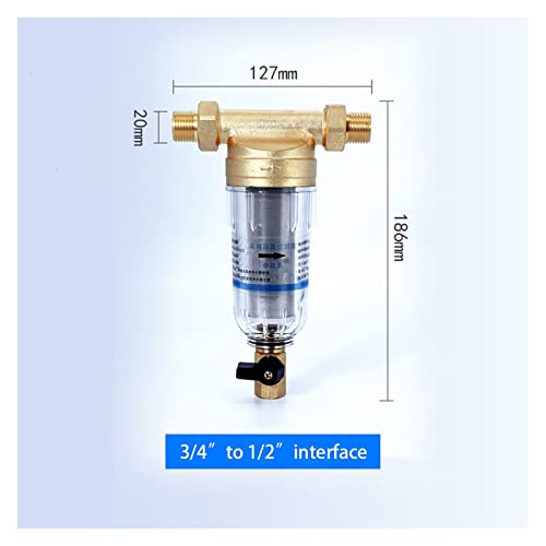 Umkehrosmose Wasserfilter, 40μm hocheffizienter Filtrations-Vorfilter Leitungswasser Haushalt ganzes Haus zentrale 3T große Durchflussleitung Rückspülung Messingfilter(3) von ZKLGS