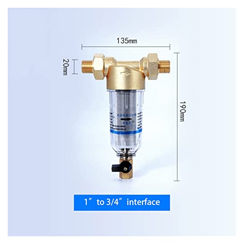 Umkehrosmose Wasserfilter, 40μm hocheffizienter Filtrations-Vorfilter Leitungswasser Haushalt ganzes Haus zentrale 3T große Durchflussleitung Rückspülung Messingfilter(4) von ZKLGS
