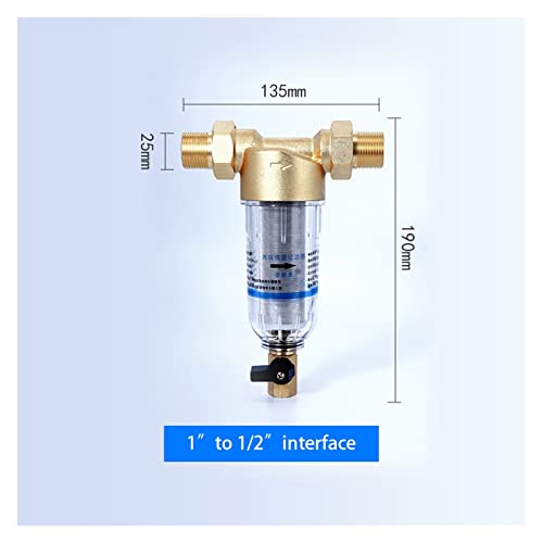 Umkehrosmose Wasserfilter, 40μm hocheffizienter Filtrations-Vorfilter Leitungswasser Haushalt ganzes Haus zentrale 3T große Durchflussleitung Rückspülung Messingfilter(5) von ZKLGS