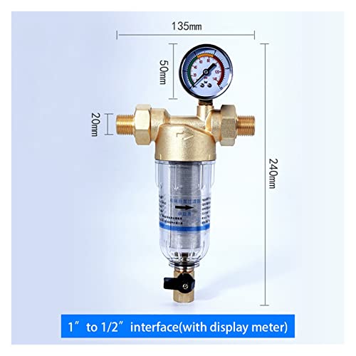 Umkehrosmose Wasserfilter, 40μm hocheffizienter Filtrations-Vorfilter Leitungswasser Haushalt ganzes Haus zentrale 3T große Durchflussleitung Rückspülung Messingfilter(8) von ZKLGS