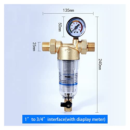 Umkehrosmose Wasserfilter, 40μm hocheffizienter Filtrations-Vorfilter Leitungswasser Haushalt ganzes Haus zentrale 3T große Durchflussleitung Rückspülung Messingfilter(9) von ZKLGS