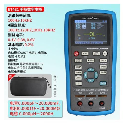 ZKLGS ET430/ET432 Handheld Digital Brid LCR Meter Hochpräziser Kapazitäts-, Induktivitäts- und Widerstandstester(ET431) von ZKLGS