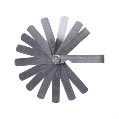 ZKLGS Fühlerlehre Set, 02DC Kompakte Fühlerlehre 14 0,05-1mm Fühlerlehre Gage Dicke Messung Werkzeug Qualität Edelstahl Fühlerlehre für Messung Gap Breite von ZKLGS