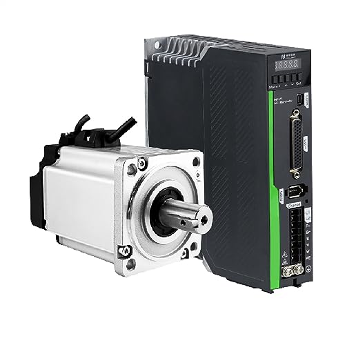 ZKLGS Schrittmotor, 200 W 60 mm Servomotor AC 220 17/23 Bit Single Multi Absolutwertgeber 0,64 Nm 3000 U/min Modbus RS485 200 W AC-Servomotor-Treiber-Kits für 3D-Drucker CNC(23Bit Multi Encoder) von ZKLGS