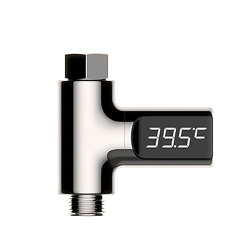 ZKLGS Wasserdurchflussmesser LED-Anzeige Haushalts-Wasser-Duschthermometer 5-85 ℃ Durchfluss Selbstbetriebenes Wasserthermometer Überwachung Babypflege Energie Smart Meter(A) von ZKLGS