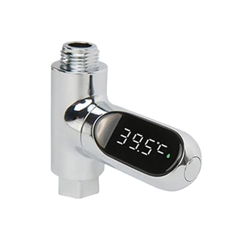 ZKLGS Wasserdurchflussmesser LED-Anzeige Haushalts-Wasser-Duschthermometer 5-85 ℃ Durchfluss Selbstbetriebenes Wasserthermometer Überwachung Babypflege Energie Smart Meter(B) von ZKLGS