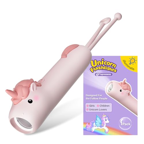 ZKLiLi Einhorn aufladbare Taschenlampe, dimmbare High Lumen LED-Leuchte, Kindertaschenlampe, für Notfälle Camping Wandern, Geschenke für Kinder Kindertaschenlampe von ZKLiLi