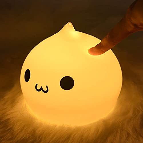 ZKLiLi Nachtlicht für Kinder, niedliche Knödellampe Geburtstagsgeschenke für Mädchen Jungen, Kawaii Waterdrop Nightlight Silikon Tier für Baby Kleinkind Teen Zimmer… (Dumplings) von ZKLiLi