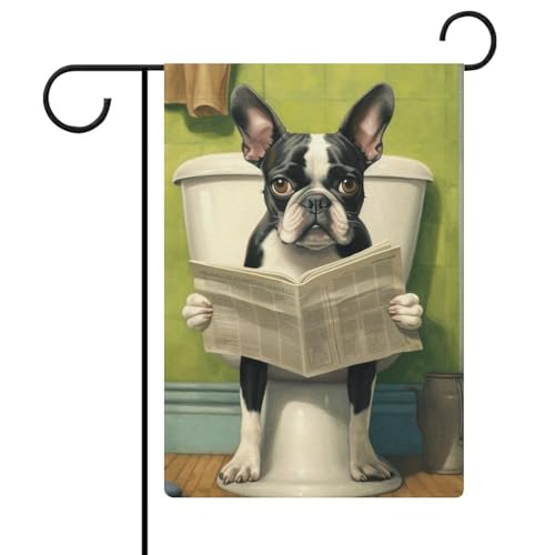 Boston Terrier auf WC-Flagge, Outdoor, Garten, beliebte, moderne dekorative Designs, 30 x 45 cm Boston Terrier auf WC-Flagge, Outdoor, Garten, beliebte, moderne dekorative Designs, 30 x 45 cm von ZKMBMU