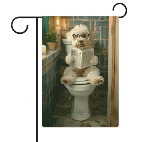 Cavachon on The Toilet And Reading Zeitungsflagge, Outdoor, Garten, beliebte, moderne dekorative Designs, 30 x 45 cm Cavachon on The Toilet And Reading Zeitungsflagge, Outdoor, Garten, beliebte, moderne dekorative Designs, 30 x 45 cm von ZKMBMU
