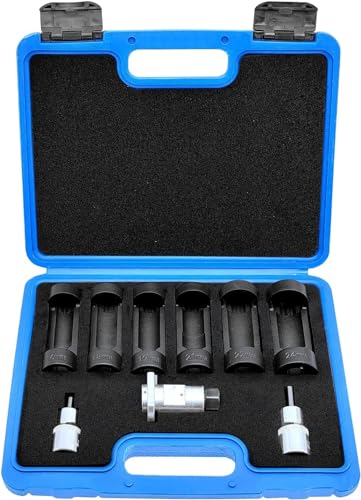 ZKTOOL 9-teiliges Stehbolzen-Nuss-Set für Federungsdämpfer, Größe 16mm, 18mm, 19mm, 21mm, 22mm, 24mm, mit 12 Punkten, 1/2"-Antrieb, Federungsdämpfer-Spreiznuss, Stoßdämpfer-Entfernungs-Werkzeug von ZKTOOL