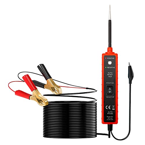 ZKTOOL 6-24V Kfz Stromkreistester, Elektroprüfer mit Stromkreissonde, Durchgangsprüfer, Stromprüfer, Spannungsprüfer für Prüflampe Polaritätstest Leerlauftest Diodentest Erdungstest, Leistungsmesser von ZKTOOL