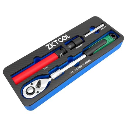 ZKTOOL Radmutter-Schlag-Stecknuss, 1,27 cm Ratschenschlüssel, 1,27 cm langer Schlag-Stecknuss, 21 mm, Schraubenausdreher-Set 21 mm, Knockout-Stift, Radnabenschutz-Steckschlüssel ZKTOOL Radmutter-Schlag-Stecknuss, 1,27 cm Ratschenschlüssel, 1,27 cm langer Schlag-Stecknuss, 21 mm, Schraubenausdreher-Set 21 mm, Knockout-Stift, Radnabenschutz-Steckschlüssel von ZKTOOL