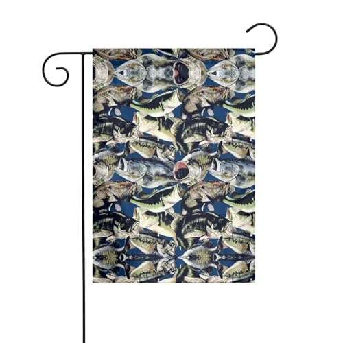 Fischmuster-Druck, zeitlos, 30,5 x 45,7 cm, Innenhof-Dekoration, Gartenflagge, doppelseitiger Druck in voller Breite, 100 % Polyester, verleiht Ihrem Außenbereich eine stilvolle Note von ZKZBDPLK