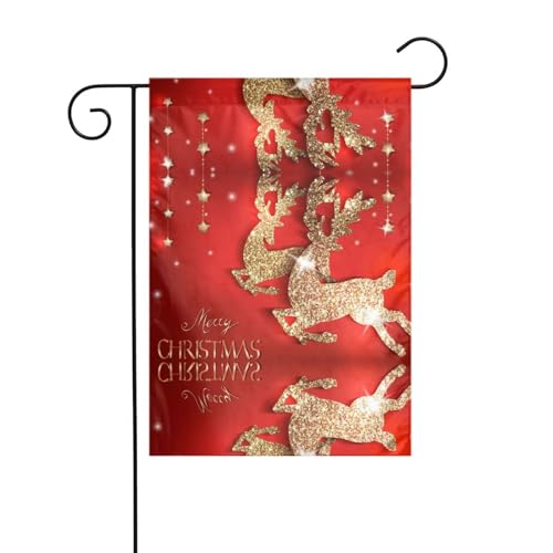 Fröhliche Weihnachten, zeitlos, 30,5 x 45,7 cm, Innenhof-Dekoration, Gartenflagge, doppelseitiger Druck in voller Breite, 100 % Polyester, verleiht Ihrem Außenbereich eine stilvolle Note von ZKZBDPLK