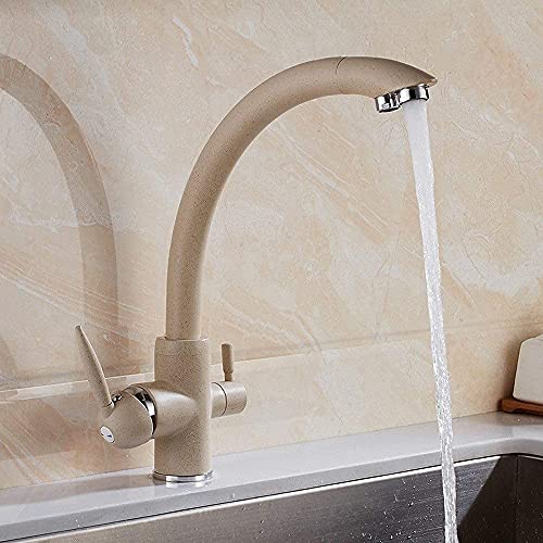 Wasserhähne, 3-Wege-Wasserfilterhahn Küche Wasserhähne Spültischmischer Kupfer Schwenkauslauf mit 2 Griffen Wasserhahn mit Nano-Oberfläche Present Wasserhähne, 3-Wege-Wasserfilterhahn Küche Wasserhähne Spültischmischer Kupfer Schwenkauslauf mit 2 Griffen Wasserhahn mit Nano-Oberfläche Present von ZLCO