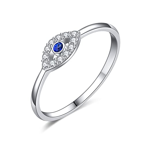 ZLING Echter 925er Sterlingsilber Evil Eye Ring Charm Blue Cz Trauringe Für Frauen Lucky Turkey Schmuck Geschenk Für Mädchen von ZLING