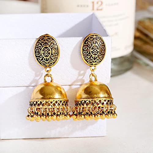 ZLING Vintage Gold Indische Ohrringe Frauen Klassische Jhumka Ohrringe Barocke Hochzeitsohrringe von ZLING