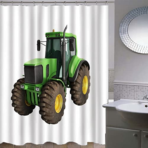 ZLKEJI Duschvorhang 120x180 Duschvorhang Anti-schimmel 3D Motiv Grüner Traktor weiß Duschvorhang mit 12 Duschvorhangringen Wasserabweisend Duschvorhänge ZLKEJI Duschvorhang 120x180 Duschvorhang Anti-schimmel 3D Motiv Grüner Traktor weiß Duschvorhang mit 12 Duschvorhangringen Wasserabweisend Duschvorhänge von ZLKEJI