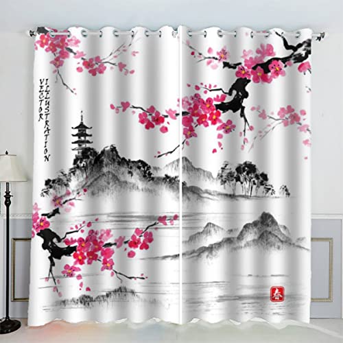 ZLKEJI 2 Stück Gardinen Kunstmalerei Frühling Kirschblüte Vorhänge Verdunkelung Vorhang Blickdicht mit Ösen Wohnzimmer Gardinen Kinderzimmer Schlafzimmer Gardinen Kurz 234 x 137 cm BxH ZLKEJI 2 Stück Gardinen Kunstmalerei Frühling Kirschblüte Vorhänge Verdunkelung Vorhang Blickdicht mit Ösen Wohnzimmer Gardinen Kinderzimmer Schlafzimmer Gardinen Kurz 234 x 137 cm BxH von ZLKEJI