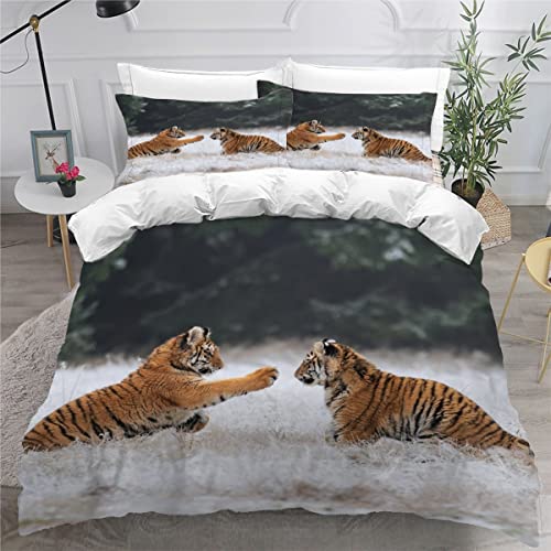 ZLKEJI Bettwäsche Set Jaguar Bettwäsche 135x200cm Winterschnee Bettbezug Set Lustiges Tier 3D Bedruckte Betten Set für Kinder Jungen Mädchen Tier Thema Raumdekor Kuschelig, 135x200+80x80cm ZLKEJI Bettwäsche Set Jaguar Bettwäsche 135x200cm Winterschnee Bettbezug Set Lustiges Tier 3D Bedruckte Betten Set für Kinder Jungen Mädchen Tier Thema Raumdekor Kuschelig, 135x200+80x80cm von ZLKEJI