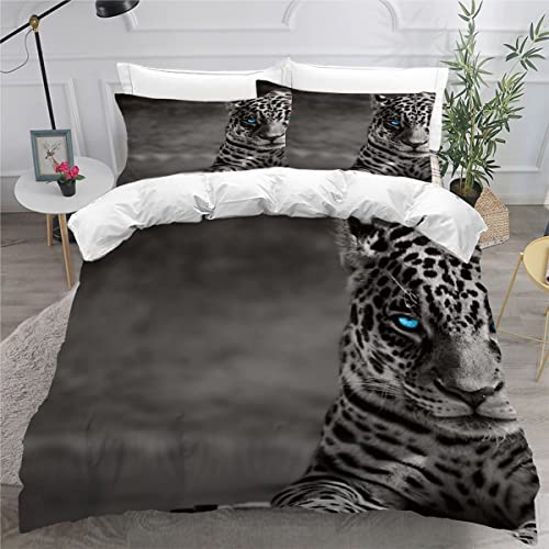 ZLKEJI Bettwäsche Set Schwarz-WeißEr Tigerleopard Bettwäsche 200x200cm BlauäUgiger Tiger Bettbezug Set 3D Tier Thema Bettbezug für Jungen Mädchen Atmungsaktiv Mikrofaser Flauschige Weiche ZLKEJI Bettwäsche Set Schwarz-WeißEr Tigerleopard Bettwäsche 200x200cm BlauäUgiger Tiger Bettbezug Set 3D Tier Thema Bettbezug für Jungen Mädchen Atmungsaktiv Mikrofaser Flauschige Weiche von ZLKEJI