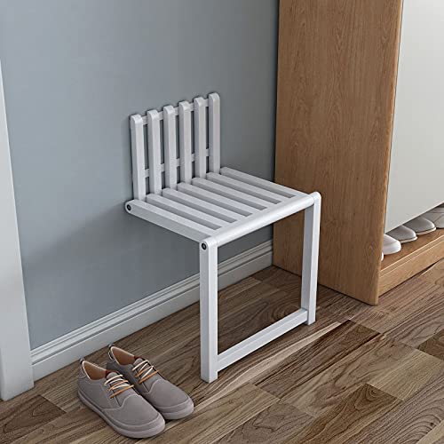 ZLL Unsichtbarer Klappstuhl, Dusch-Klappstuhl, Wandhalterung, Multifunktionale Einlegesohle - Geeignet for Eingang/Veranda/Balkon (Color : White) von ZLL