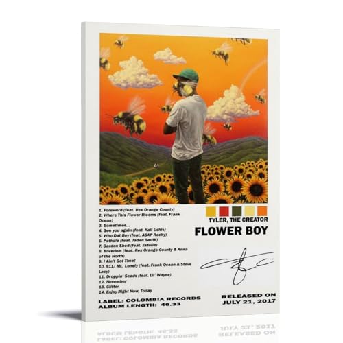 Poster auf Leinwand, Motiv: Flower Boy-Tyler, der Schöpfer, moderner, einfacher Stil, geeignet für verschiedene Lebensszenen, ist auch ein tolles Geburtstagsgeschenk, Souvenir, Rahmenstil: 60 x 90 cm Poster auf Leinwand, Motiv: Flower Boy-Tyler, der Schöpfer, moderner, einfacher Stil, geeignet für verschiedene Lebensszenen, ist auch ein tolles Geburtstagsgeschenk, Souvenir, Rahmenstil: 60 x 90 cm von ZLLFES