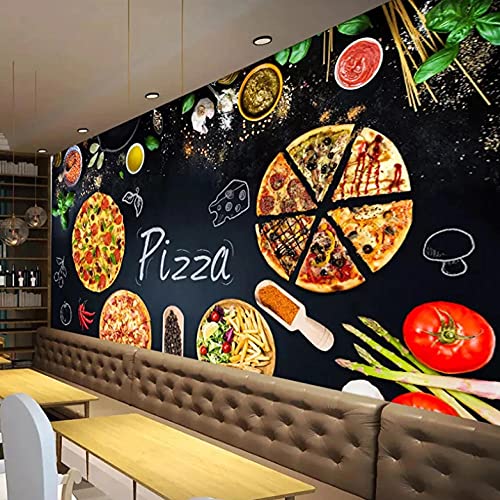 3D-Tapete Vlies-Tapete Italienische Pizza: Fototapete Restaurant Clubs Ktv Bar 3D Wandbild Wand Papier Papier Peint Enfant - 400X280cm von ZLLHAPPY