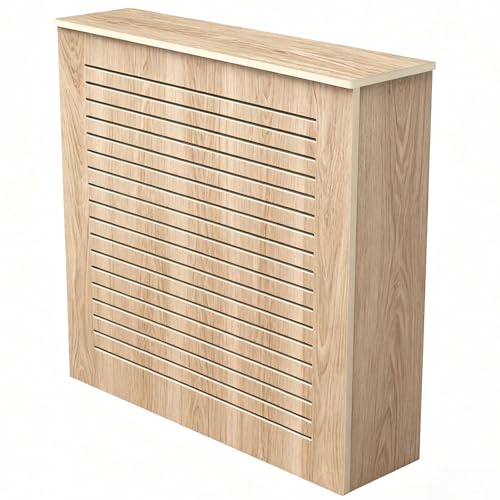 Dekorative Heizkörperverkleidung, Heizkörperverkleidungsschrank mit Lamellendesign, Platzsparende Ablage, für Zuhause, Schlafzimmer, Küche(60x70x20cm/23.6x27.5x7.8in) von ZLLPIGLS