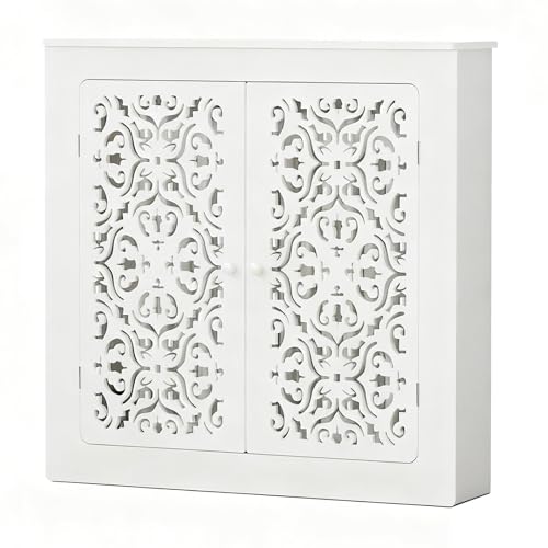 Moderne Weiße Heizkörperverkleidung mit Obere Ablage, Dekorative Heizkörperverkleidung, für Wohnzimmer, Schlafzimmer, Badezimmer(90x90x15cm/35.4x35.4x5.9in) von ZLLPIGLS