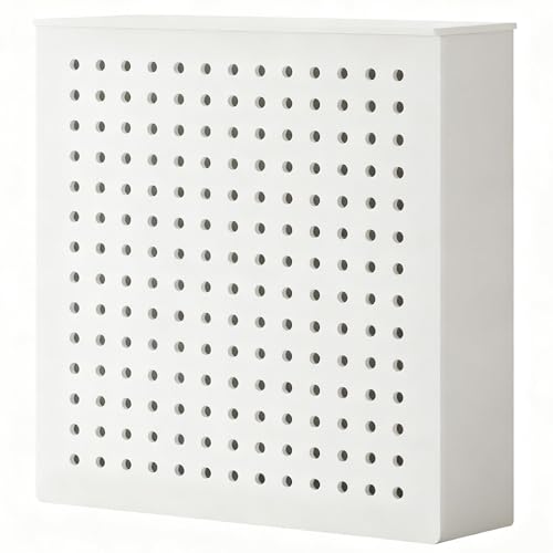Weißer Heizkörperverkleidung Schrank mit Aufbewahrungsregal, Belüftete Sicherheits Heizkörperverkleidung für Flur, Eingangsbereich, Schlafzimmer(90x80x15cm/35.4x31.4x5.9in) von ZLLPIGLS